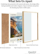 HesenDot Natural OAK Wood Coastal California Refers Framed Wall Art,12x16in Natural Seascape Canvas Wall Print,Classic Urban Landmark Wall Decor for Living Room,Bedroom,Office Gallery Gifts Set of 1 by CozyNest Decor
