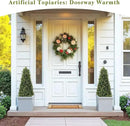 3ft Artificial Boxwood Topiary Trees (Set of 2) - UV Resistant Faux Plants Outdoor, Realistic 36in Fake Cone Bushes and Shrubs for Front Porch, Planter, Patio - Low Maintenance & Evergreen by GreenHaven Gardens