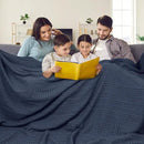 PHF 100% Cotton Waffle Blanket Oversized King 120"x120", Lightweight Breathable Extra Large 10'x10' Summer Blankets for Bed, Giant Big Luxury Aesthetic Woven Bedding for Home Decor, Dark Navy by CozyNest Decor