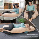 MOON PARK Pregnancy Pillows for Sleeping - U Shaped Full Body Maternity Pillow with Removable Cover - Support for Back, Legs, Belly, HIPS - 57 Inch Pregnancy Pillow for Women - Brown by TinyTreasures Baby Boutique