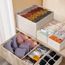 6 Pack Sock Underwear Drawer Organizer Dividers, 58 Cell Foldable Fabric Dresser Closet Organizers and Storage Bins for Clothing, Baby Clothes, Bra, Panty, Scarf, Ties (Beige) by CozyNest Decor