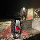 2PCS Cardinal Solar Lanterns Glass & Metal Hanging Light Outdoor Waterproof 16" H Tabletop Lamp with Hollowed-Out Design with Shepherd's Hooks for Garden Patio Table Decor by GreenHaven Gardens