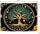 Delur Tree of Life Tapestry Moon Phase Nature Flower Plant Tapestry Wall Hanging Boho Mandala Spiritual Sun Aesthetic Psychedelic Headboard for Bedroom Living Room Home Decor (59.1" x 78.7") by CozyNest Decor