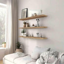 Wood Floating Shelves for Wall, Rustic Wall Shelves for Bedroom, Wall Mounted Floating Shelf, Set of 4 Light Walnut 36 Inch by CozyNest Decor