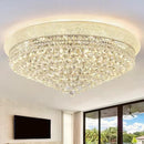 18-Light 32 inch Large Crystal Chandelier Flush Mount Ceiling Light Fixture for Living Room Dining Room Bedroom Foyer Entryway Chrome Finish by CozyNest Decor
