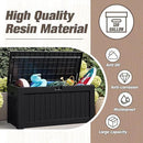 JUMMICO 120 Gallon Resin Deck Box, Large Outdoor Storage Box Waterproof & Lockable for Garden, Patio, Pools (Black) by CozyNest Decor