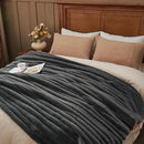 NEWCOSPLAY Faux Fur Throw Blanket Grey 3D Ribbed Plush Thick Warm Blanket for Couch Sofa Bed 850GSM (Grey Ribbed, Throw(50"x60")) by CozyNest Decor