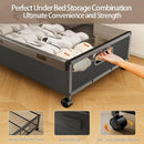 Under Bed Storage Containers with Wheels, Underbed Shoe Storage Organizer with Removable Lids, Large Rolling Under Bed Storage Dresser Drawers for Clothes Toys Shoes Blankets by CozyNest Decor