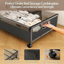 Under Bed Storage Containers with Wheels, 2 Pack Underbed Shoe Storage Organizer with Removable Lids, Large Rolling Under Bed Storage Dresser Drawers for Clothes Toys Shoes Blankets by CozyNest Decor
