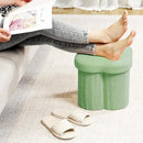 B FSOBEIIALEO Storage Ottoman Cube, Flowers Shaped Ottomans with Storage Foot Stool Footrest for Lving Room, Boucle Ottoman Seat for Dorm Room,Faux Teddy Fur, Green 12.6"x12.6"x12.6" by CozyNest Decor