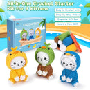 Crochet Kit for Beginners, 3 Pack Duck Cat Crochet Kits with Step-by-Step Video Tutorials, Beginner Crochet Kit for Adults Kid, Crochet Animal Kit for Starters, DIY Craft Gift for Cat Lover by TinyTreasures Baby Boutique