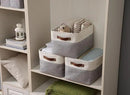 DECOMOMO Storage Bins Fabric Storage Baskets for Shelves, Linen Closet Organization Toys Nursery (Grey and White, Large - 3 Pack) by CozyNest Decor