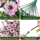 Artificial Faux Outdoor Outside Flowers Plants, 2 PCS Fake Silk UV Resistant Look Real Pink Daisy Trailing Vines for Front Door Porch Planter Urn Patio Balcony Decoration by CozyNest Decor