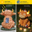 Solar Garden Statue Highland Cow Figurine with Funny Gnomes Garden Outdoor Decor for Yard Patio Lawn Christmas Housewarming Gifts for Women,Mom,Grandma by GreenHaven Gardens