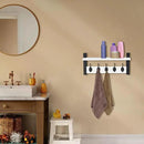 Sorbus Coat Hooks Wall Mount with Shelf – 16 Inch Coat Rack Wall Mount with 5 Heavy Duty Hooks – Floating Wall Shelf with Hooks for Entryway, Bathroom, Bedroom, Kitchen, or Mudroom (White) by CozyNest Decor
