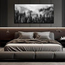 Foggy Forest Wall Art for Living Room Black and White Pictures for Wall Home Office Wall Decor with Black Frame 29 x 58 Inch by CozyNest Decor