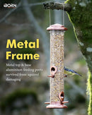iBorn Metal Bird Feeders Metal Bird Feeder Copper for Outdoors Hanging All Metal Copper Finishing 14 Inch 4Port(Seed is not Included) by CozyNest Decor