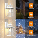 WIHTU Outdoor Light Fixture, White Porch Lights with Glass Shade, Waterproof Wall Sconce Light, Fixtures Exterior Wall Lighting, Aluminum Anti-Rust Front Door Lanterns by GreenHaven Gardens