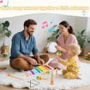 Montessori Toys for 1 2 Year Old,Musical Instruments for Toddlers 1-3 ,Baby Wooden Toy Set,Educational Music Toys Stocking Stuffers for Boys Girls Age 1 2 3 Year Old by TinyTreasures Baby Boutique