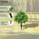 Artificial Boxwood Topiary Ball Trees 21.6" Tall UV Resistant Artificial Bushes, Set of 2 Faux Plants with Spike Easy to Push in The Ground for Indoor Outdoor Garden by GreenHaven Gardens