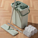 JOYMOOP Mop and Bucket Set - Mops for Floor Cleaning & Wall Cleaner with Long Handle, Include 5 Microfiber Mop Pads - Green Bucket (X-Large) by CozyNest Decor
