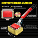 GRILLART Grill Brush Bristle Free. SteamWizards BBQ Replaceable Cleaning Head, Unique Seamless-Fit Scraper Tool for Cast Iron/Stainless-Steel Grates, Safe Barbecue Grill Cleaner-Red by GreenHaven Gardens
