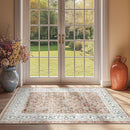 jinchan Washable Area Rug 3x5 Entryway Low Pile Boho Floral Print Rug Faux Wool Soft Indoor Doormat Stain Resistant Non-Slip Ultra-Thin Rug Kitchen Living Room Bedroom Dining Room Office Orange by TinyTreasures Baby Boutique