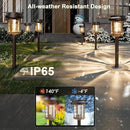 XMCOSY+ Solar Pathway Lights, Garden Solar Lights, 20 LM LED Glass Water Lens, IP65 Waterproof Solar Powered Light for Outside Driveway Walkway Landscape Backyard Sidewalk (‎Black & Brown) by GreenHaven Gardens