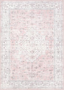 LIVEBOX Pink 10x14 Area Rug for Bedroom Girls, Boho Washable Rugs for Living Room Nursery, Non-Slip Indoor Soft Carpet Low-Pile Farmhouse Carpets for Dining Room Kids Playroom, Pink by TinyTreasures Baby Boutique