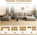 136" Sectional Couches for Living Room Modern Modular Sofa with L-Shape Couchs Upholstered Boneless Couch Deep Seat Sectional Couch with Chaise (Camel, Right Facing Chaise+3Seaters+Ottoman) by CozyNest Decor