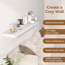 Fun Memories 72 Inch Floating Shelf, 12 Inch Deep Wall Shelf for Fireplace Mantel, Deep Storage Shelves for Home & Office, Wall Shelves with Invisible Bracket, White, Set of 1 by CozyNest Decor