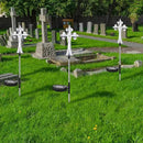 Riakrum 4 Piece Solar Cross for Cemetery Grave Grave Crosses for Cemetery Memorial Stake Solar Lights Waterproof Outdoor Garden Stake Cemetery Cross for Grave Yard Decorations, 16 Inches Long by GreenHaven Gardens