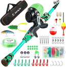 Kids Fishing Pole Kit Set，Portable Telescopic Fishing Rod and Reel Combo Full Kits for Boys, Girls, Beginner, Youth by TinyTreasures Baby Boutique