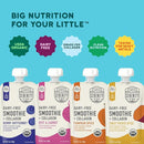 Serenity Kids 6+ Months Dairy-Free Smoothie Baby Food - USDA Organic Grass-Fed Collagen Protein - 3.5 Oz BPA-Free Pouches - Variety Pack (8 Count) - Baby Smoothie Pouch Set by TinyTreasures Baby Boutique