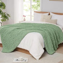 L'AGRATY Chunky Knit Blanket Throw: 80''x90'' Chenille Chunky Knitted Throw Blanket for Bed Couch - Handmade Thick Big Cable Knit Blanket - Large Chunky Crochet Blanket for Home Decor(Sage Green) by CozyNest Decor