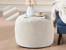 Pouf Ottoman Foot Rest 20"x15" Footstools and Ottomans Small with Filling Cream Small Beige Ottoman Foot Rest Ivory Poofy Ottom Stool Soft Poofs/Ottomans Furniture Living Room Ottom Footstool by CozyNest Decor