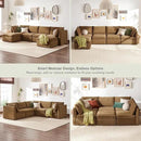 mopio Oversized Modular Sectional Sofa with Fully Removable Covers and Storage, Convertible U, L-Shaped and Sleeper Sectional, Modern Couches with Ottoman Chaise (Hazelnut Velvet, 6 Seats, U) by CozyNest Decor