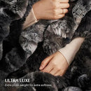 EVERGRACE Ultra Soft Luxury Fluffy Ridgeline Faux Rabbit Fur Bubble Throw Blanket, Thick Warm Fuzzy Throw for Bed, Cozy Plush Reversible Blanket for Couch,Charcoal Grey Heather, 50x60 Inches, 870 GSM by CozyNest Decor
