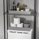 Kitchen Drawer Organizer Bins, Stackable Bamboo Drawer Organizer for Silverware, 2 Pcs Toilet Paper Basket Holder, Wood Bathroom Tray Countertop, Toilet Tank Tray Silver 15" x 6" x 2.5" by CozyNest Decor