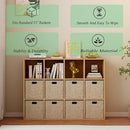 12-Cube Storage Shelf Bookcase - Wooden 3-Tier Floor Standing Open Bookshelf for Home and Office, Display Cabinet, Oak