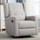 Swivel Rocker Recliner Chair, Nursery Glider Chair, Nursery Rocking Chairs, Manual Reclining Chair, Grey by TinyTreasures Baby Boutique