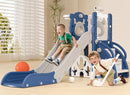 XJD 7 in 1 Toddler Slide, Kids Indoor Slide for Toddlers 12 to 36 Months, New Upgrade with Golf, Basketball Hoop for Indoor Outdoor Playset,Toddler Playground (Blue Gley) by TinyTreasures Baby Boutique