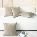 CaliTime Throw Pillow Covers Decorative 18 X 18 Inches Pack of 4 Cozy Chenille Cushion Cases for Couch Sofa Bed Living Room Home Light Taupe by CozyNest Decor