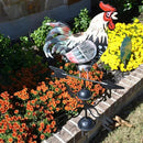 Westcharm 48 in. Crowing Metal Rooster Weathervane | Wind Wheel Decorative Garden Stake with Rooster Ornament | Chicken Garden Weather Vane by GreenHaven Gardens