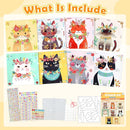 Gem Art Sticker Kit, Arts and Crafts for Kids Age 4-12, 8 Unicorn Princess Themes Diamond Art Kit, Gemstone Sticker Crafts Christmas Birthday Gifts for Girls Ages 4,5,6,7,8 Year Old (Yellow-Cat) by TinyTreasures Baby Boutique