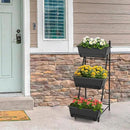 Vertical Garden Planter 3 Tier Raised Garden Bed Freestanding Elevated Raised Planter Boxes Outdoor Herb Planter Stand with Removable Tray on Patio Balcony Porch Grey by GreenHaven Gardens