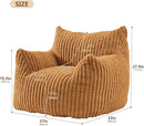 Giant Bean Bag Chairs for Adults Teens, Large Bean Bag Sofa Chairs with Filling Comfy Fuzzy BeanBag Chair with Armrests for Bedroom Living Room Reading (Brown, Medium) by CozyNest Decor