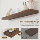 Heimlove 48 Inch Floating Shelves for Wall 8 Inch Deep Walnut Shelves Set of 2,Wall Mounted Rustic Wood Long Floating Shelf，Large Display & Storage Shelf with Invisible Brackets by CozyNest Decor
