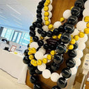 Black Linking Balloons, 120PCS Linked Balloon with Tail for Balloon Wall Arch and Chains, Quick Linkable Balloons for Wedding Birthday Baby Shower Engagement Graduation Party Decorations (6+10inch) by CozyNest Decor