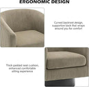 Swivel Barrel Accent Chair, Modern Round Corduroy Fabric Arm Chair for Living Room, Bedroom, Comfy Club Reading Chairs for Adults (Corduroy Camel, Set of 1) by CozyNest Decor